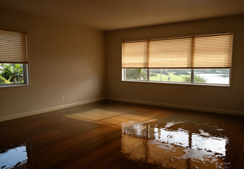 Waterlogged garage in Mulgoa before extraction